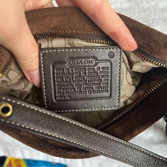 NWOT | COACH Brown Suede Y2K Baguette Hobo SoHo Hampton Mini Bag - Picture 14 of 14